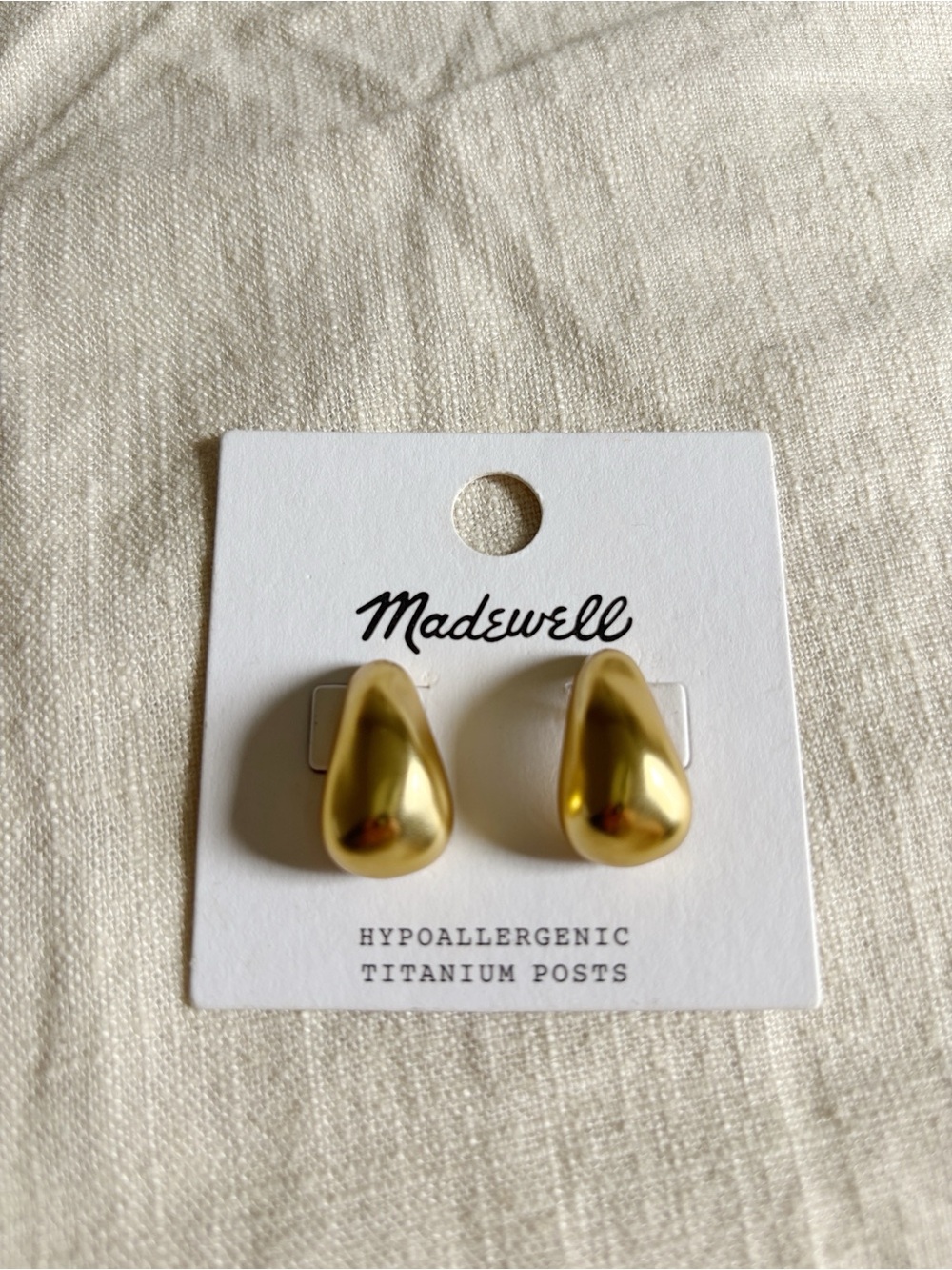 Madewell Gold Teardrop Stud Earrings